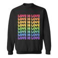 Retro Love Is Love Lgbt Rainbow Sweatshirt