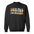 School Counselor Groovy Retro Vintage Sweatshirt