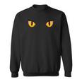 Spooky Creepy Ghost Black Cat Orange Eyes Halloween Sweatshirt
