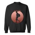 Travelling Shadow In A Red Circle Gift Graphic Design Printed Casual Daily Basic Sweatshirt