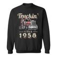 Trucker Truckin Since 1958 Trucker Big Rig Driver 64Th Birthday Sweatshirt
