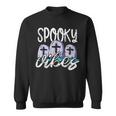 Vintage Spooky Vibes Halloween Art - Cemetery Tombstones Sweatshirt