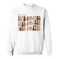 Coffee Smiley Face But First Iced Coffee Retro Cold Coffee  Sweatshirt