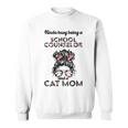 School Counselor And Cat Moms Messy Bun Hair Sweatshirt