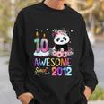 10 Years Old Awesome Since 2012 10Th Birthday Panda Unicorn Sweatshirt Gifts for Him