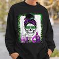 100% That Witch Halloween Costume Messy Bun Skull Witch Girl Sweatshirt Gifts for Him
