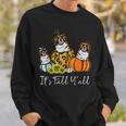 Its Fall Yall Saint Bernard Dog Leopard Pumpkin Autumn  Sweatshirt