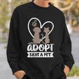 Womens Adopt Save A Pet Cat & Dog Lover Pet Adoption Rescue Gift  Sweatshirt
