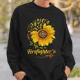 Firefighter Sunflower Love My Life As A Firefighters Wife Sweatshirt