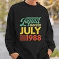 34 Years Old Legend Since July 1988 34Th Birthday Sweatshirt Gifts for Him