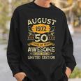 50 Years Old Gifts Vintage August 1972 50Th Birthday Gifts V2 Men Women Sweatshirt Graphic Print Unisex Gifts for Him