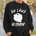 Aw Lawd He Spoopin Concerned Ghost Design Graphic Design Printed Casual Daily Basic Sweatshirt Gifts for Him