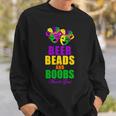 Beer Beads And Boobs Mardi Gras New Orleans T-Shirt Graphic Design Printed Casual Daily Basic Sweatshirt Gifts for Him