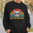 Best Cat Dad Ever Retro Sunset Tshirt Sweatshirt Gifts for Him