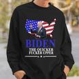 Biden The Quicker Fucker Upper American Flag Design Sweatshirt Gifts for Him