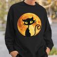 Black Cat Full Moon Halloween Cool Funny Ideas For Holidays Sweatshirt Gifts for Him