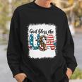 Bleached 4Th July God Bless The Usa Patriotic American Flag Gift Sweatshirt Gifts for Him