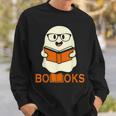 Booooks Ghost Boo Read Books Library Teacher Halloween Cute V3 Sweatshirt Gifts for Him