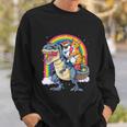 Cat Unicorn Riding DinosaurRex Kitten Lover Space Galaxy Sweatshirt Gifts for Him