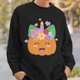 Cute Halloween Unicorn Pumpkin Graphic Design Printed Casual Daily Basic Sweatshirt Gifts for Him