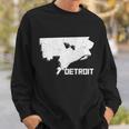 Detroit Illustration Map Sweatshirt Gifts for Him