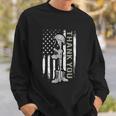 Distressed Memorial Day Gift Us Flag Military Boots Dog Tags Gift Sweatshirt Gifts for Him