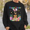 Easter Bunny German Shepherd Dog With Easter Eggs Basket Sweatshirt Gifts for Him