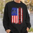 Firefighter Retro American Flag Firefighter Dad Jobs Fathers Day V2 Sweatshirt Gifts for Him