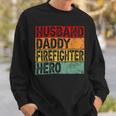 Firefighter Retro Vintage Husband Daddy Firefighter Fathers Day Dad Sweatshirt Gifts for Him