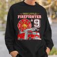 Firefighter This Little Firefighter Is 9 Years Old 9Th Birthday Kid Boy Sweatshirt Gifts for Him