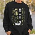 Firefighter Usa Flag Camouflage Firefighter Dad Patriotic Fathers Day_ Sweatshirt Gifts for Him