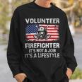 Firefighter Volunteer Firefighter Lifestyle Fireman Usa Flag Sweatshirt Gifts for Him