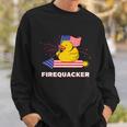 Fourth Of July Usa Patriotic Firecracker Rubber Duck Gift Sweatshirt Gifts for Him
