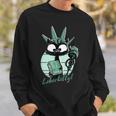 Funny Statue Of Liberty Cat | Liberkitty 4Th July Black Cat Sweatshirt Gifts for Him