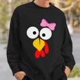Girl Turkey Face Pink Bow Thanksgiving Day Tshirt Sweatshirt Gifts for Him