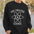God Created Science Atom Intelligent Design Creation Graphic Design Printed Casual Daily Basic Sweatshirt Gifts for Him