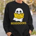 Halloween Booooks Ghost Reading Boo Read Books Library V4 Sweatshirt Gifts for Him