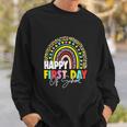 Happy First Day Of School Teacher Back To School Rainbow Sweatshirt Gifts for Him