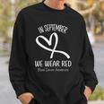 Heart In September We Wear Red Blood Cancer Awareness Ribbon Sweatshirt Gifts for Him