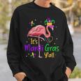 It S Mardi Gras Y All Funny Flamingo Mardi Gras Sweatshirt Gifts for Him
