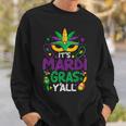 Its Mardi Gras Yall Mardi Gras Party Mask Costume Men Women Sweatshirt Graphic Print Unisex Gifts for Him