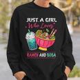 Kawaii Just A Girl Who Loves Ramen And Boba Tea Bubble Milk Men Women Sweatshirt Graphic Print Unisex Gifts for Him