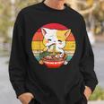 Kawaii Ramen Cat Japanese Neko Noodle Funny Vintage Anime V3 Men Women Sweatshirt Graphic Print Unisex Gifts for Him