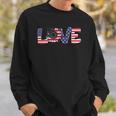 Love Sunflower 4Th Of July Women American Flag Patriotic Sweatshirt Gifts for Him