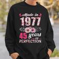 Made In 1977 Floral 45 Year Old 45Th Birthday Gifts Women Sweatshirt Gifts for Him