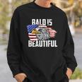 Mens Bald Is Beautiful July 4Th Eagle Patriotic American Vintage Sweatshirt Gifts for Him