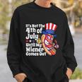Mens Funny 4Th Of July Hot Dog Wiener Comes Out Adult Humor Gift Sweatshirt Gifts for Him