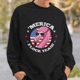 Merica 4Th Of July Flamingo Flock Patriotic American Flag Sweatshirt Gifts for Him