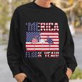 Merica Flamingo Usa Flag 4Th Of July Flock Yeah Graphic Plus Size Shirt Sweatshirt Gifts for Him