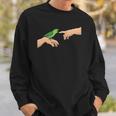 Michelangelo Angry Green Parrotlet Birb Memes Parrot Owner Sweatshirt Gifts for Him